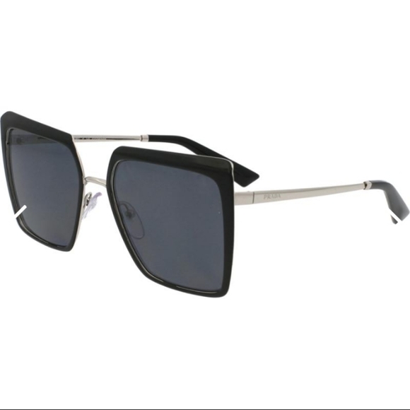 NEW PRADA WOMEN'S SUNGLASSES PR58WS 1AB5Z1 POLARIZED BLACK PRADA PR 58WS - Picture 3 of 8